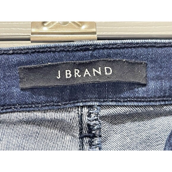 J Brand Jeans Super Skinny Mid Rise Braided Size 24 Frayed Hem Denim Blue - Picture 6 of 11